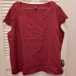 SHEIN Cap Sleeve Raspberry Blouse 3XL